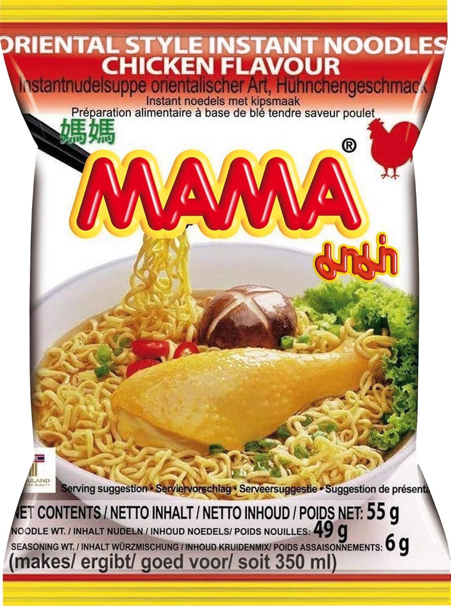 MAMA - Instantnudeln Mit Hühnerfleischgeschmack – Instantnudelsuppe Orientalischer Art – Authentisch Thailändisch Kochen – 55 GR