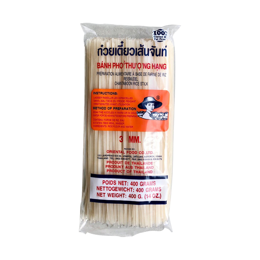 Farmer Reisnudeln – Thailändische, 3 mm breite Reisbandnudeln aus Reismehl, gerade 400 g – 5er-Pack (5×400 g)