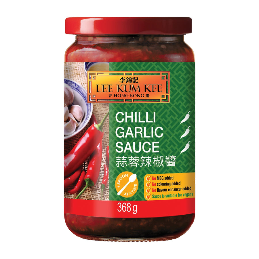 Lee Kum Kee Chili-Knoblauch-Sauce – Scharfe Würzsauce aus feurigen Chilischoten und Knoblauch 368 g – 3er-Pack (3×368 g)