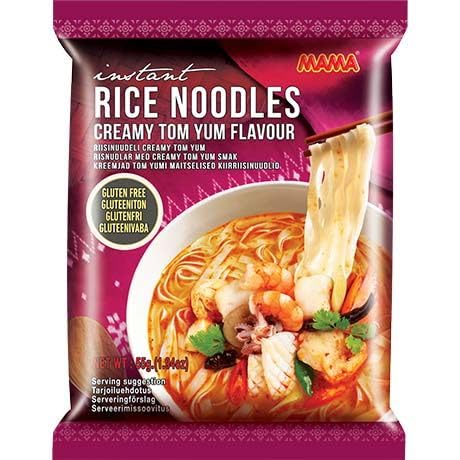 Sebuya MAMA Instant Reisnudeln Creamy Tom Yum – Glutenfreie Thai Nudelsuppe – Schnelle Asiatische Suppe mit Aroma von Zitronengras & Chili – Gluten Free Instant Rice Noodles