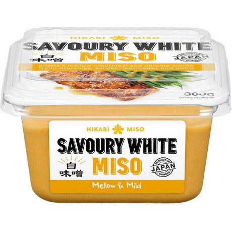 Hikari Miso Savoury White Miso Paste, weiße Miso-Paste aus Japan, 300 g – 4er-Pack (4×300 g)
