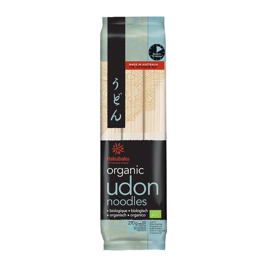 Hakubaku Japanische Bio Udon Nudeln, 270 g – 4er-Pack (4×270 g)