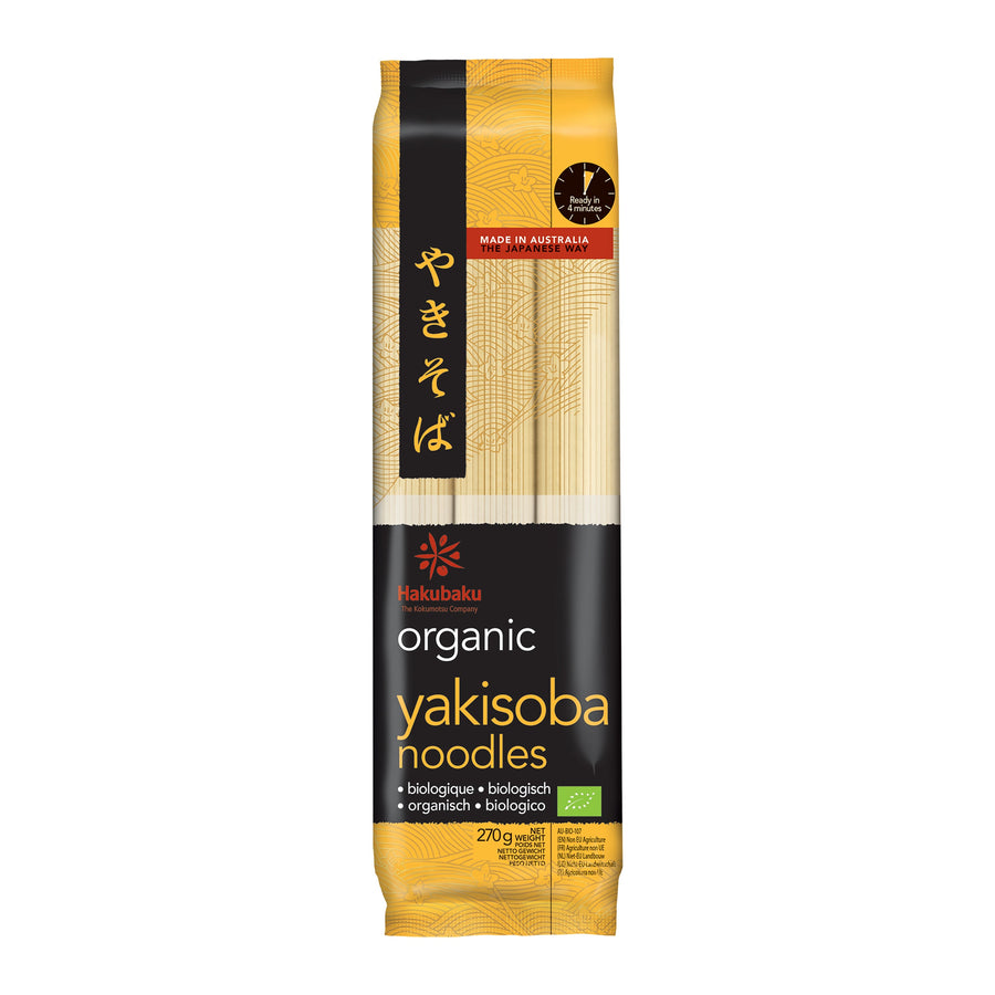 Hakubaku Japanische Bio Yakisoba Nudeln, 270 g – 4er-Pack (4×270 g)
