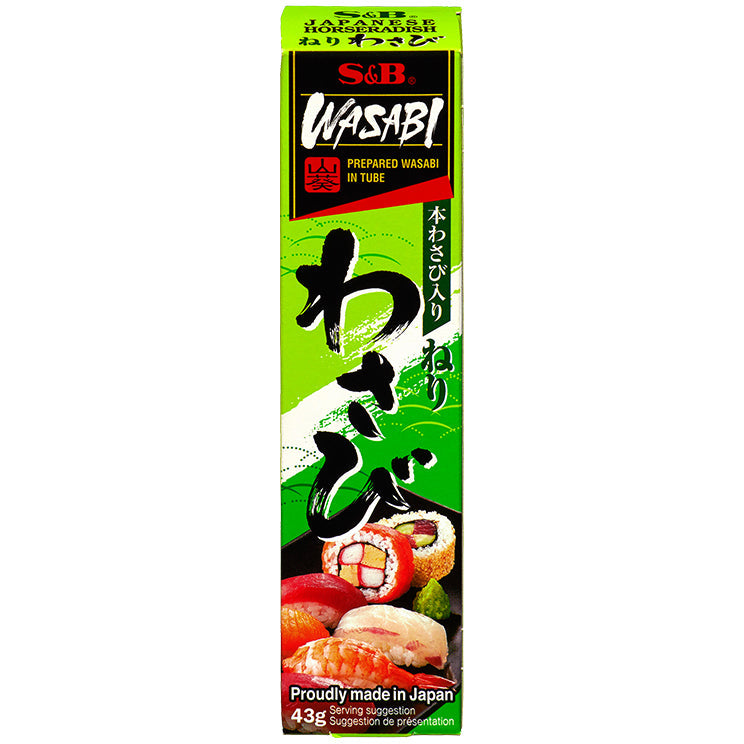 S&B - Wasabi Paste, japanische Wasabipaste – in einer praktischen Tube 43 g (Art. 5600) – 5er-Pack (5×43 g)