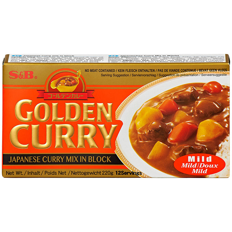 S&B Golden Curry mild – Japanische Gewürzmischung zur Zubereitung von Curry-Gerichten 220 g