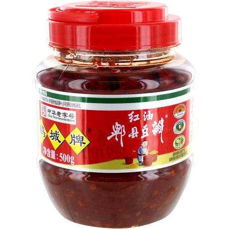 JUAN CHENG Pixian Hong You Douban Jiang Saubohne in Chilliöl 500g – 3er-Pack (3×500 g)