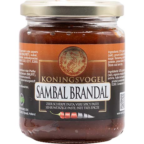 KONINGSVOGEL Sambal Brandal 280g | Sehr würzige Paste | Very Spicy Paste