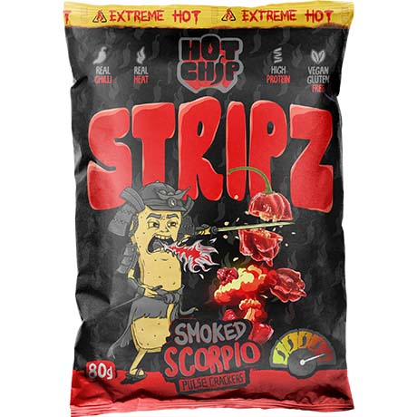 HOT CHIP - Chili Strips Smoked Scorpio Scharf 80 g – 4er-Pack (4×80 g)