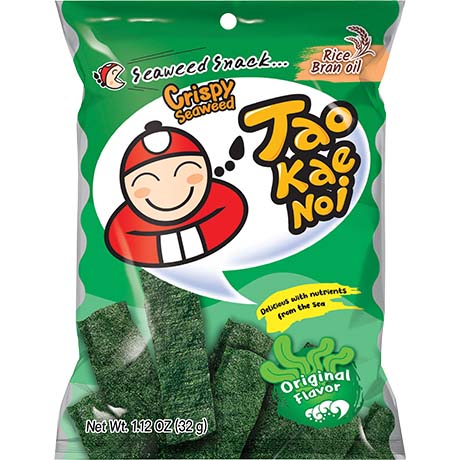 Tao Kae Noi Crispy Seaweed Snack Original, knuspriger Algensnack, 32 g – 3er-Pack (3×32 g)