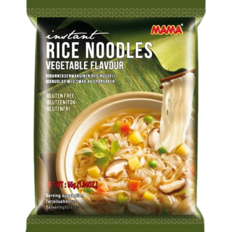 MAMA - Instantreisnudeln Gemüse – Glutenfreie Instantreisnudeln Orientalischer Art – Authentisch Thailändisch Kochen – 55 G