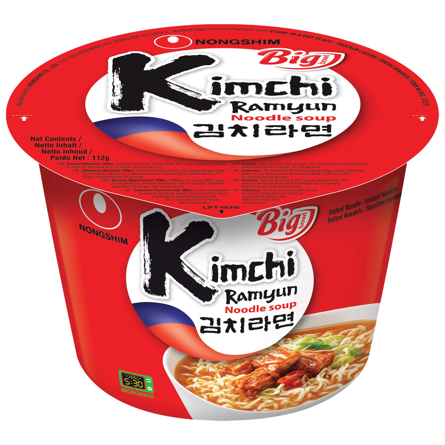 Nong Shim NONGSHIM - Instant Nudeln Big Bowl KimChi 112 g – 4er-Pack (4×112 g)
