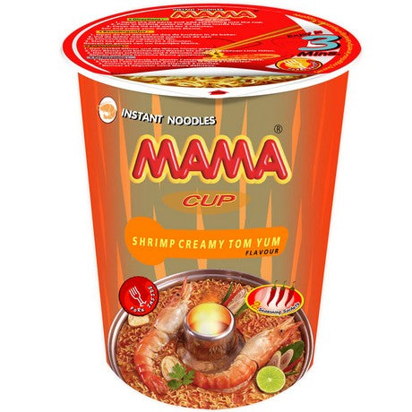 MAMA Instant Nudeln Garnelen Tom YumBecher 70 g – 4er-Pack (4×70 g)