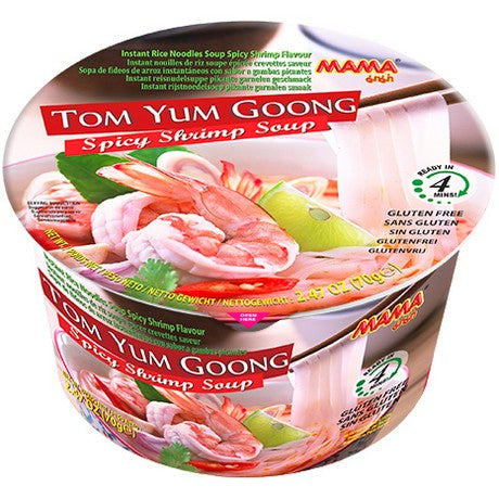 MAMA - Instant Reis Nudeln Tom Yum Goong Schüssel 70 g – 3er-Pack (3×70 g)