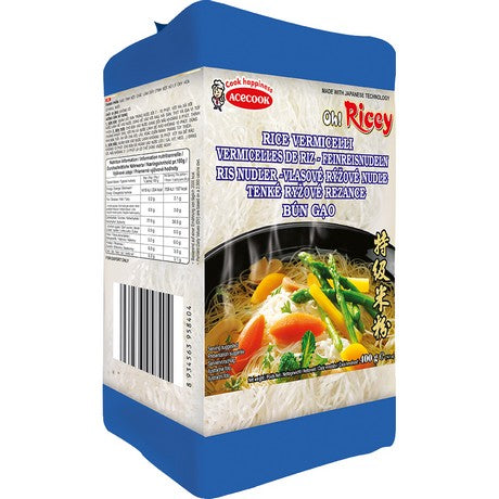 Acecook Reisnudeln 400g (blau) portioniert Bun Gao – 3er-Pack (3×400 g)