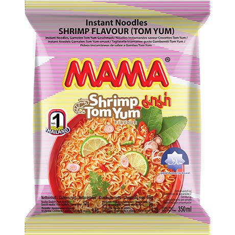 Mama Tom Yum Shrimp Flavor Instantnudeln 60g – 10er-Pack (10x60g)