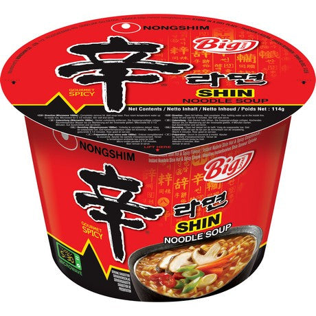 NONGSHIM Nong Shim Shin Ramyun BIG Bowl 114g scharf – 4er-Pack (4×114 g)