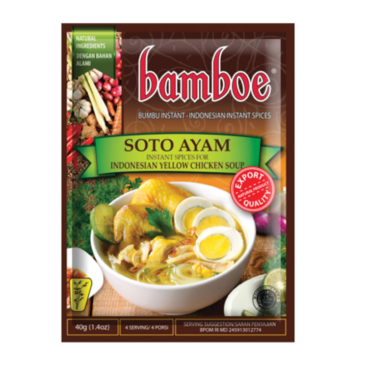 Bamboe Soto Ayam (Yellow Chicken Soup Seasoning) 40 g – 8er-Pack (8×40 g)