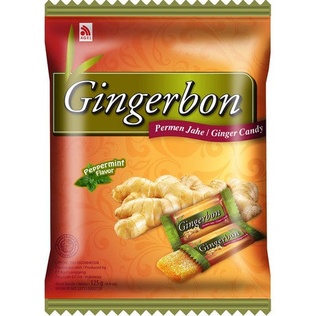 GINGERBON - Ingwer Pfefferminz Bonbons 125 g – 5er-Pack (5×125 g)