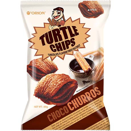 Orion Turtle Chips Choco Churros geüllte Schoko Chips + Space Riegel von Onlineshop Bormann 80g – 3er-Pack (3×80 g)