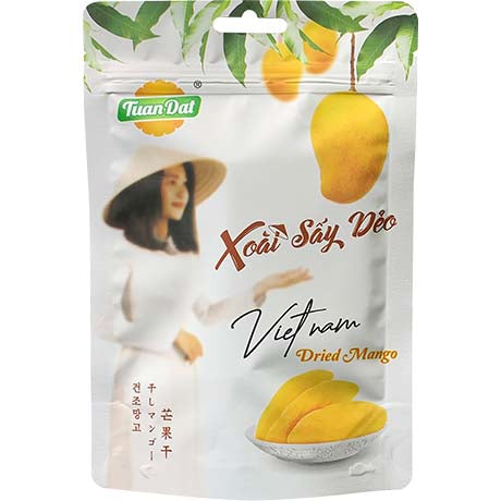 Mangoscheiben Soft Dried– Getrocknete Mango aus Vietnam | Weiche chunks | Xoài sấy dẻo, von Tuan Dat, inkl. Zuri Foods Aufkleber (300 g) – 5er-Pack (5×300 g)