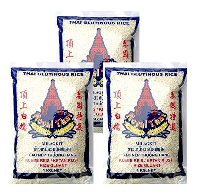Royal Thai Klebereis (Sticky Rice), 1Kg, 3Er Pack, (3X1000G)