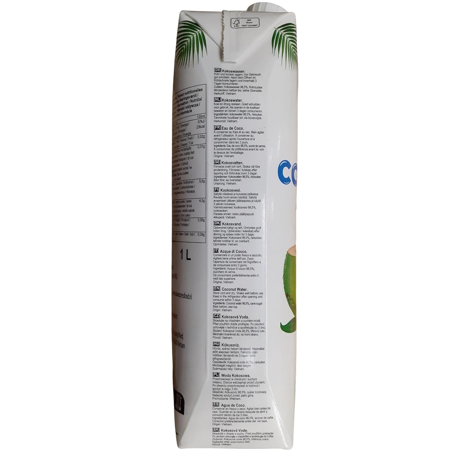 BAMBOO TREE - Kokoswasser- 12 X 1 LTR - Multipack