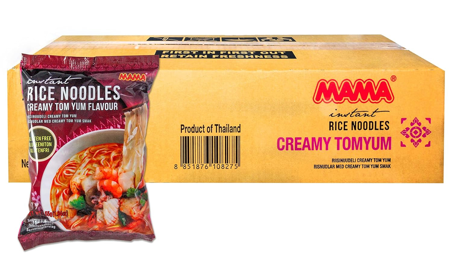 Asian Instant Rice Noodles Tom Yum Pack of 24 (24 X 55 G)