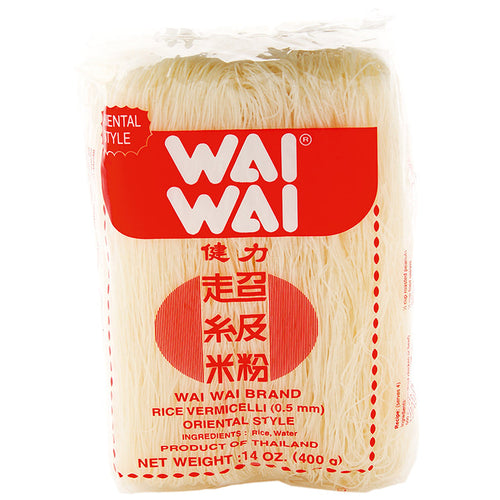 WAI WAI BRAND Reisnudeln / Rice Vermicelli 0,5mm / Orientel Style 400 g – 5er-Pack (5×400 g)