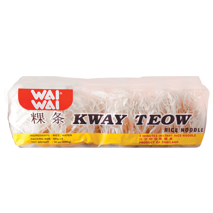 Wai Wai Rice Noodle Kway Teow 400 g – 4er-Pack (4×400 g)