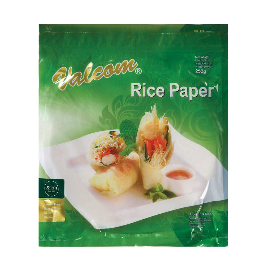Valcom Rice Paper (Reispapier, rund, 22 cm), 250g – 4er-Pack (4×250 g)