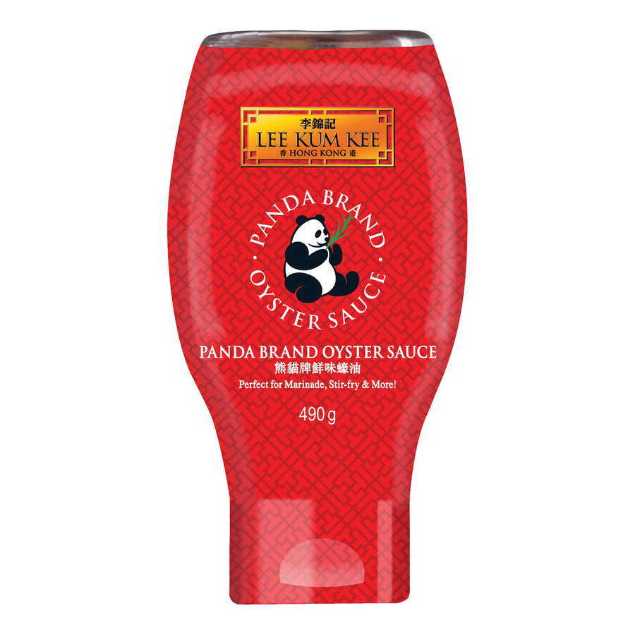 LEE KUM KEE Panda-Austernsauce 490g | Panda Brand Oyster Sauce | Quetschflasche – 3er-Pack (3×490 g)