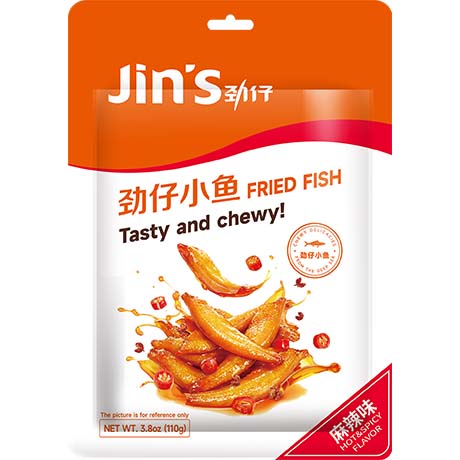 JINZAI - Anchovis Snack Frittiert Hot & Spicy - 110 g – 4er-Pack (4×110 g)