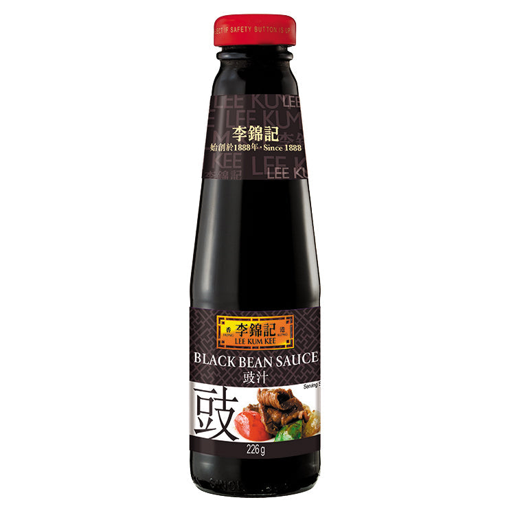 LEE KUM KEE Schwarze-Bohnen Sauce / Black Bean Sauce + ein kleiner Glücksanhänger gratis 226 g – 3er-Pack (3×226 g)