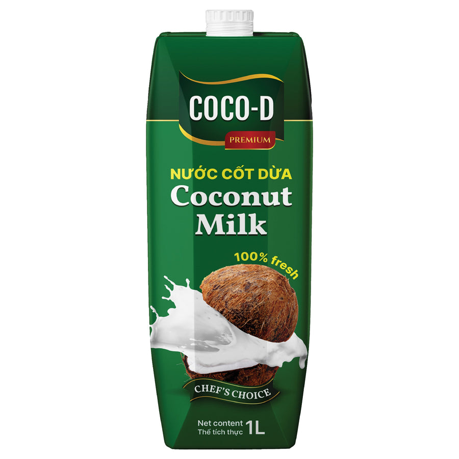 COCO-D Kokosnussmilch 1000ml | Kokosmilch | Coconut Milk – 3er-Pack (3×1 kg)