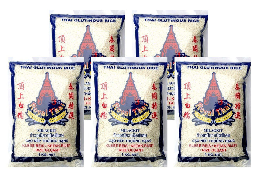 Royal Thai Klebereis (Sticky Rice), 1Kg, 5Er Pack, (5X1000G)