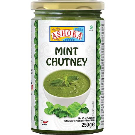 ASHOKA Chutney Minze - 250 g Indisches Chutney – 3er-Pack (3×250 g)