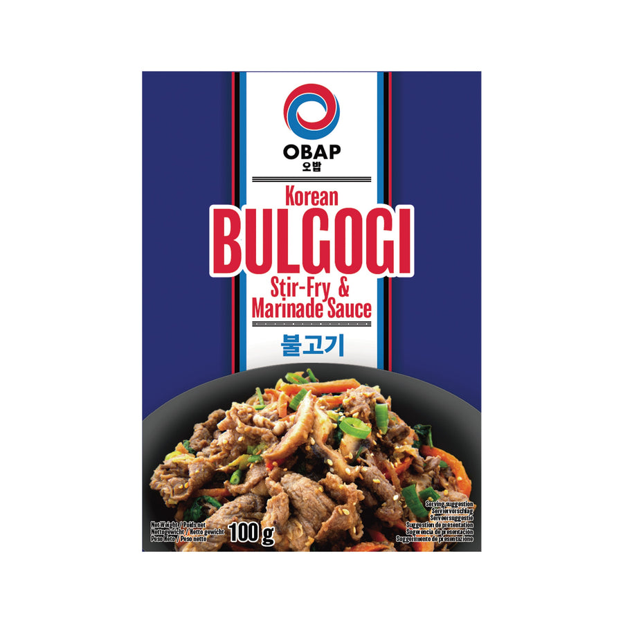 OBAP Korean Bulgogi Stir-Fry & Marinade Sauce - Würzsauce nach koreanischer Bulgogi-Art zum Braten und Marinieren - 100g – 6er-Pack (6×100 g)