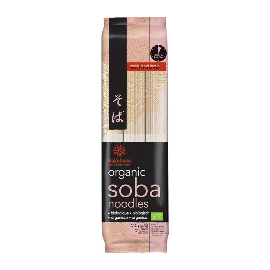 Hakubaku Japanische Bio Soba Nudeln, 270 g – 4er-Pack (4×270 g)