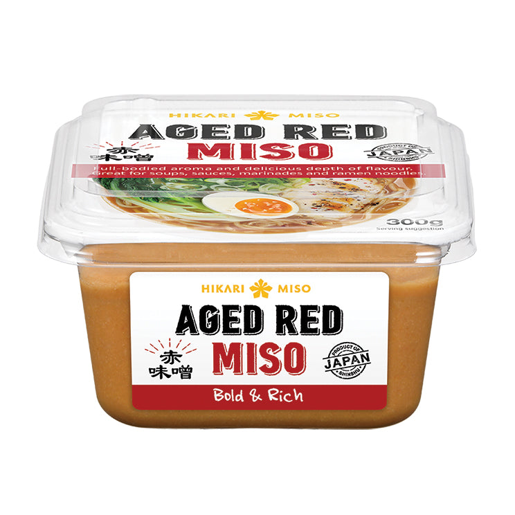 Hikari Miso Aged Red Miso, fermentierte Miso-Paste aus Japan, 300 g (Art. 5573) – 4er-Pack (4×300 g)