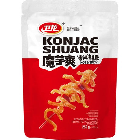 Weilong Konjac Shuang Snack Hot & Spicy 252g – Scharfer Konjak Asia Snack – Chinesische Spezialität
