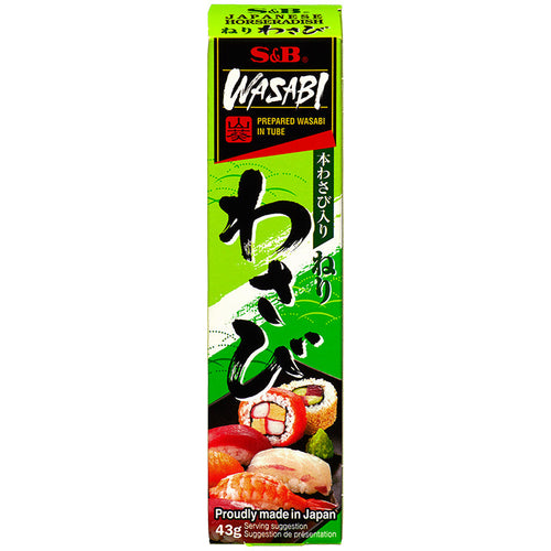 S&B - Wasabi Paste, japanische Wasabipaste – in einer praktischen Tube 43 g (Art. 5600) – 5er-Pack (5×43 g)
