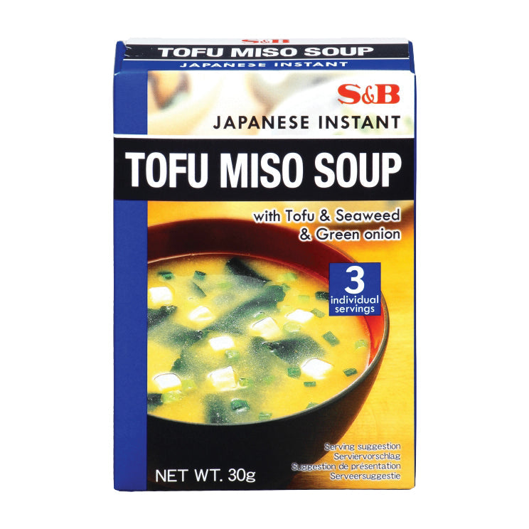 S&B Japanische Instant Misosuppe mit To, Janpanse Instant Tofu Miso Soep (Po 30 g – 3er-Pack (3×30 g)