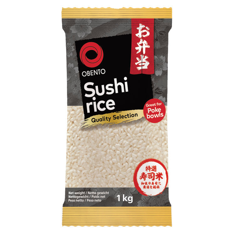 Obento Sushi Reis, Klebreis für Nori-Rollen und andere japanische Sushi Spezialitäten, 1kg – 3er-Pack (3×1 kg)