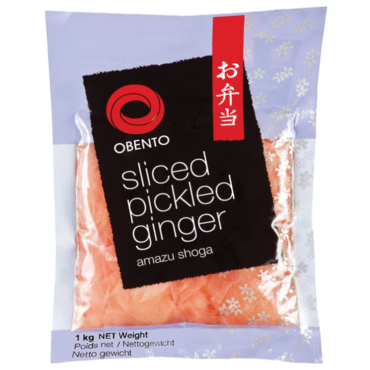 Obento Sliced Pickled Ginger Pink (Eingelegter Ingwer Pink in Scheiben), 1 kg