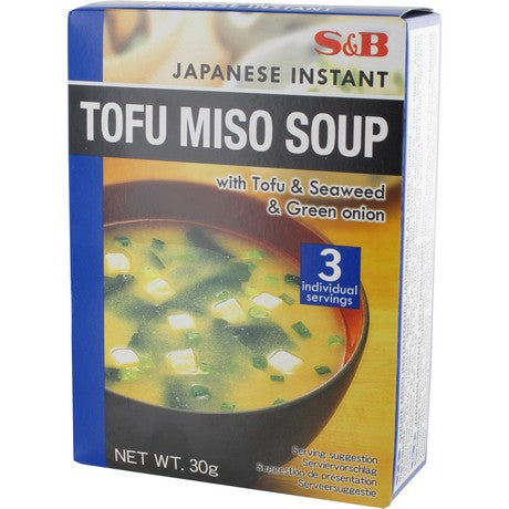 S&B Japanische Instant Tofu Miso Suppe mit Wakame Algen 30g (3Portionen)