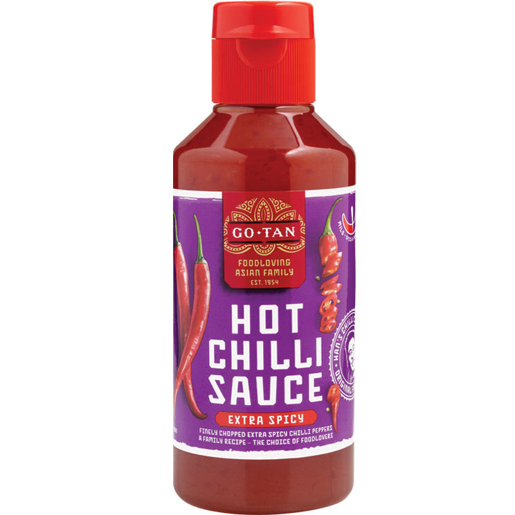 Chilisoße | Go-Tan | Hot Chili Sauce Extra Spicy 270ml | Gesamtgewicht 270 Gramm – 3er-Pack (3×270 g)