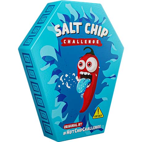 HOT CHIP SALT CHIP CHALLENGE - Der salzigste Chilli-Tortilla-Chip der Welt! Einzel verpackt Handschuh - Extrem Salziges Erlebnis für Mutige - Geschenk für Salzliebhaber, Partygag (8g)