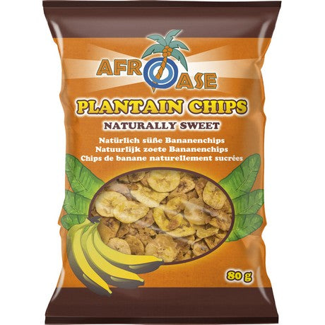 Afroase Kochbananen Chips natürlich süss 80g – 10er-Pack (10×80 g)