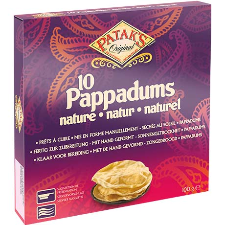 Patak's Pappadums, plain 100 g – 3er-Pack (3×100 g)