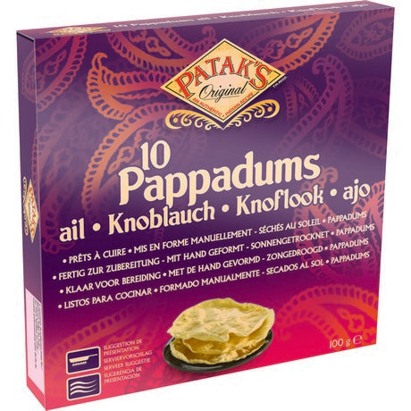 Patak's Pappadums, Knoblauch 100 g – 3er-Pack (3×100 g)